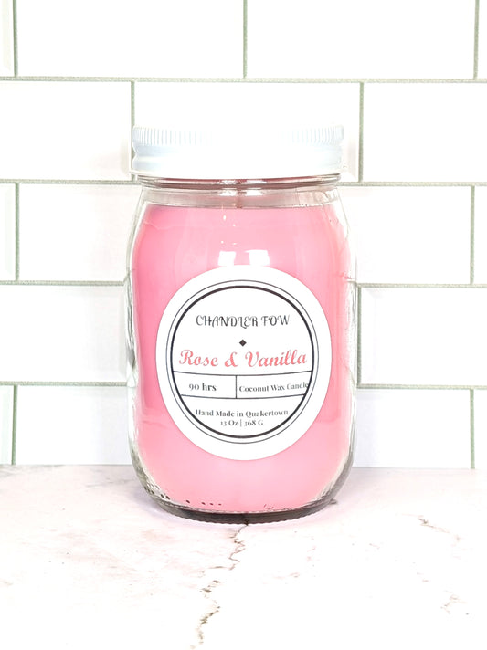 Rose & Vanilla 13 Oz Candle