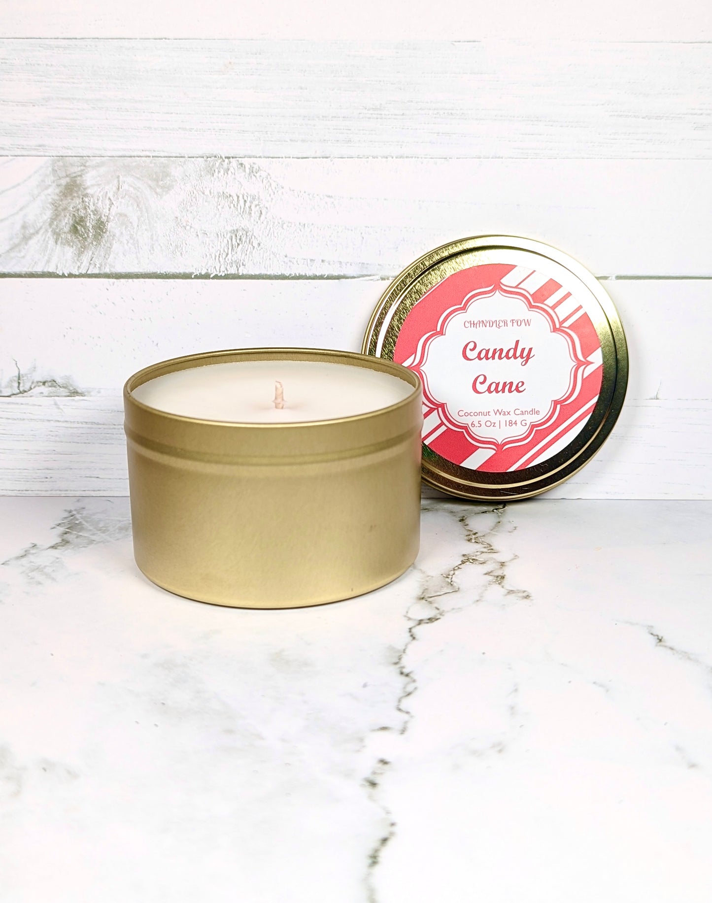 Candy Cane Gold Tin